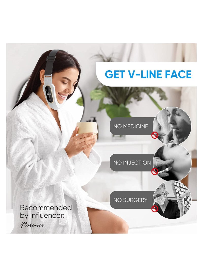 NIBEMINENT Double Chin Reducer Machine, Electric Face Lift Device Beauty Belt Removal Skin Lifting Instrument with Blue Light and Red - Image 2