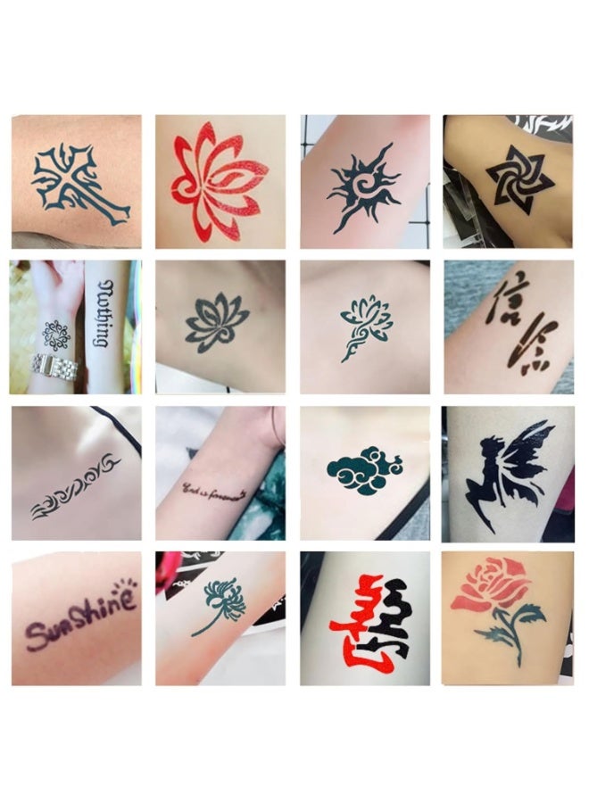 Temporary Tattoo Stencil Sheets Set – Adhesive Body Art Templates for Henna, Airbrush & Glitter Tattoos – Multi-Design Skin Safe Stencils for Festivals, Parties & Professional Body Art Use - Image 3