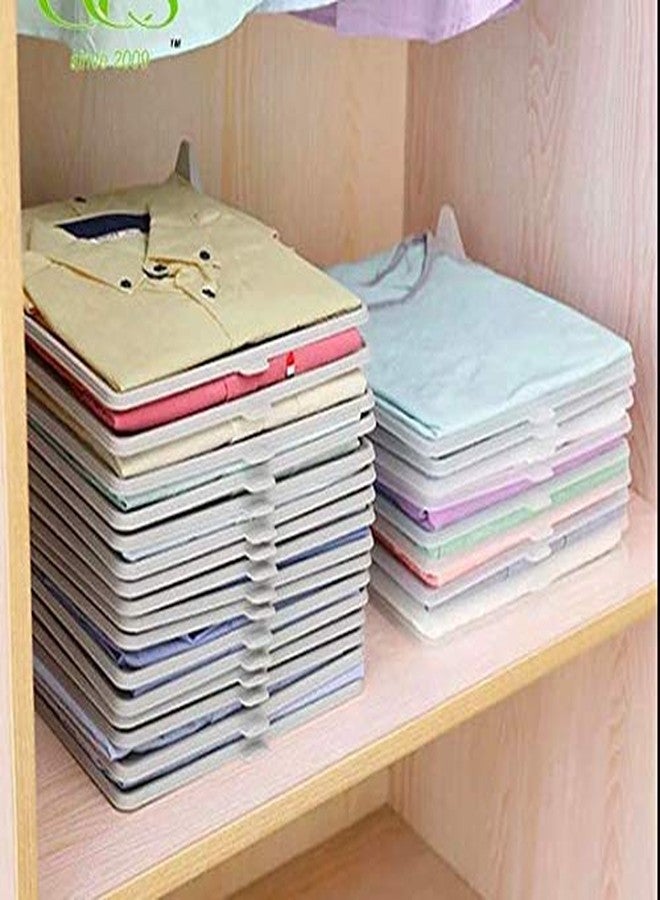 mechdel Plastic Closet Drawer Wardrobe Organizer Cabinet Folding Board for Shirts, T-Shirt, Jeans, Storage Rack (Milk-White) (Pack Of 20) - Image 5