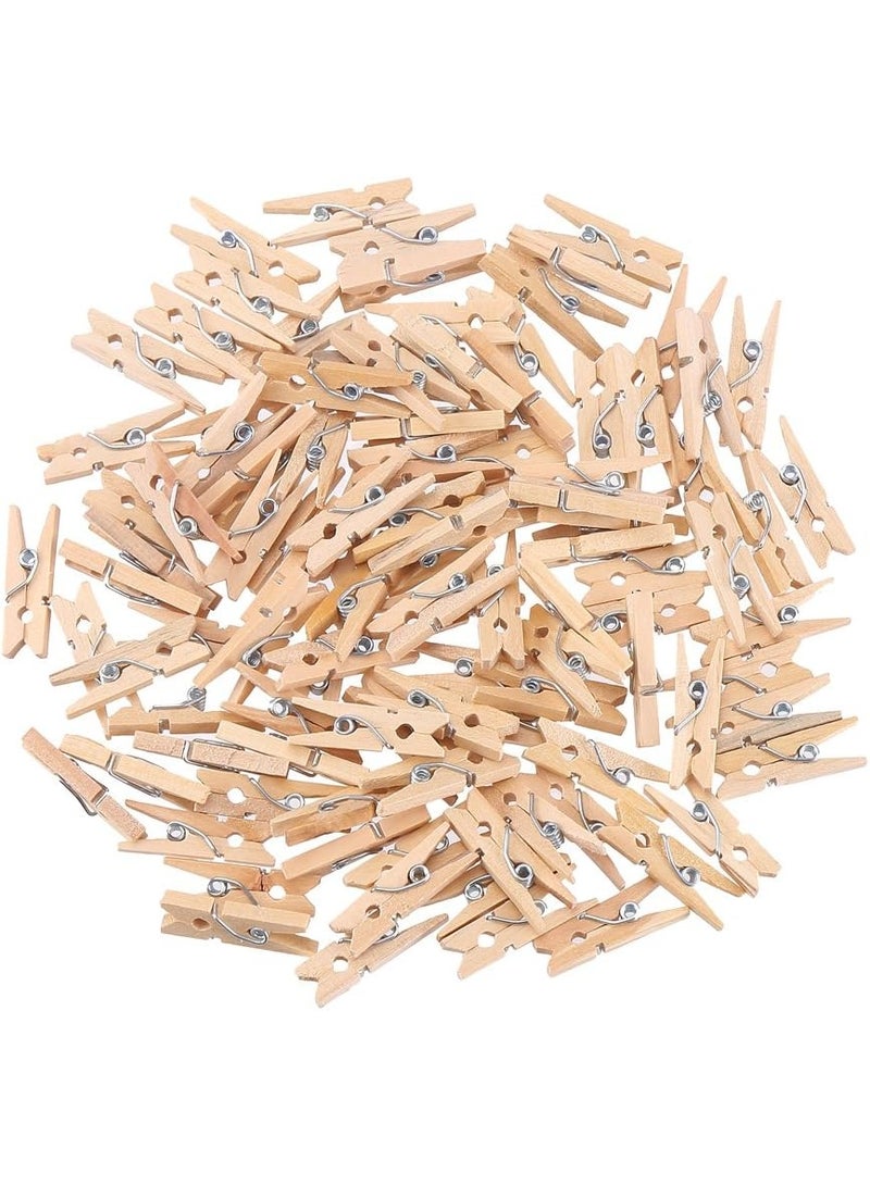 مشابك خشبية صغيرة للحرف اليدوية بالجملة 1 إنش (2.5 سم) - 45 قطعة مشابك خشب طبيعي متينة بسلك زنبركي مجلفن غير قابل للصدأ | مشابك صور مصغرة لتعليق الصور، ديكور الزفاف، حاملات البطاقات والهدايا التذكارية | متعددة الاستخدامات للمشاريع المدرسية والديكور المنزلي - Image 1