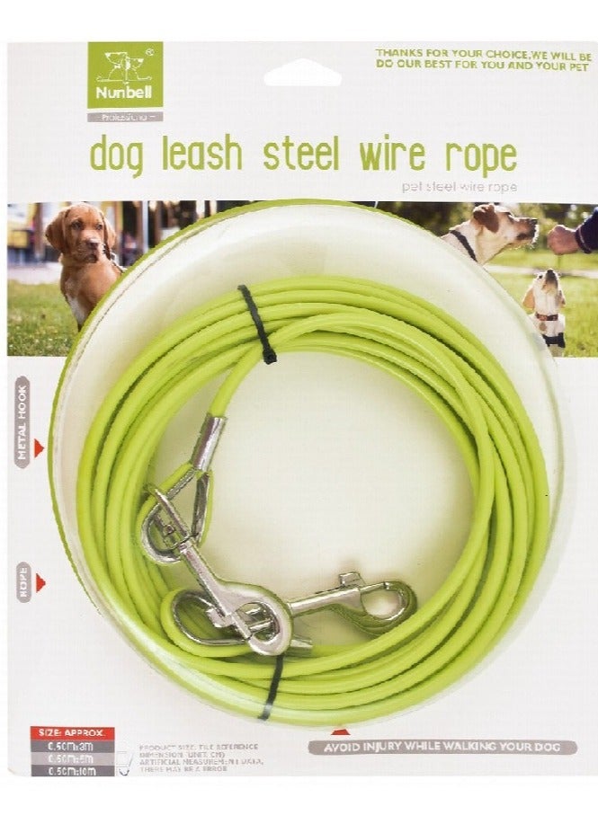 Nunbell Green 10m أسلاك الفولاذ حبل المقود 1 قطعة