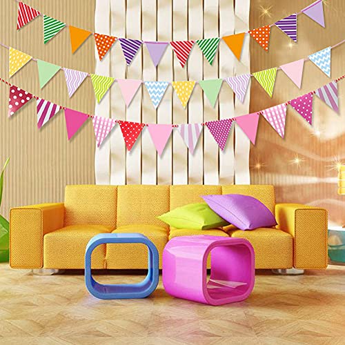 Festiko®Paper Pennant Party Banner,Triangle Flags Bunting, Triangle Garland for Wedding, Nursery Wall Decor, Thanksgiving Decorations(Stripe 3 Pack), Stripepack - Image 5