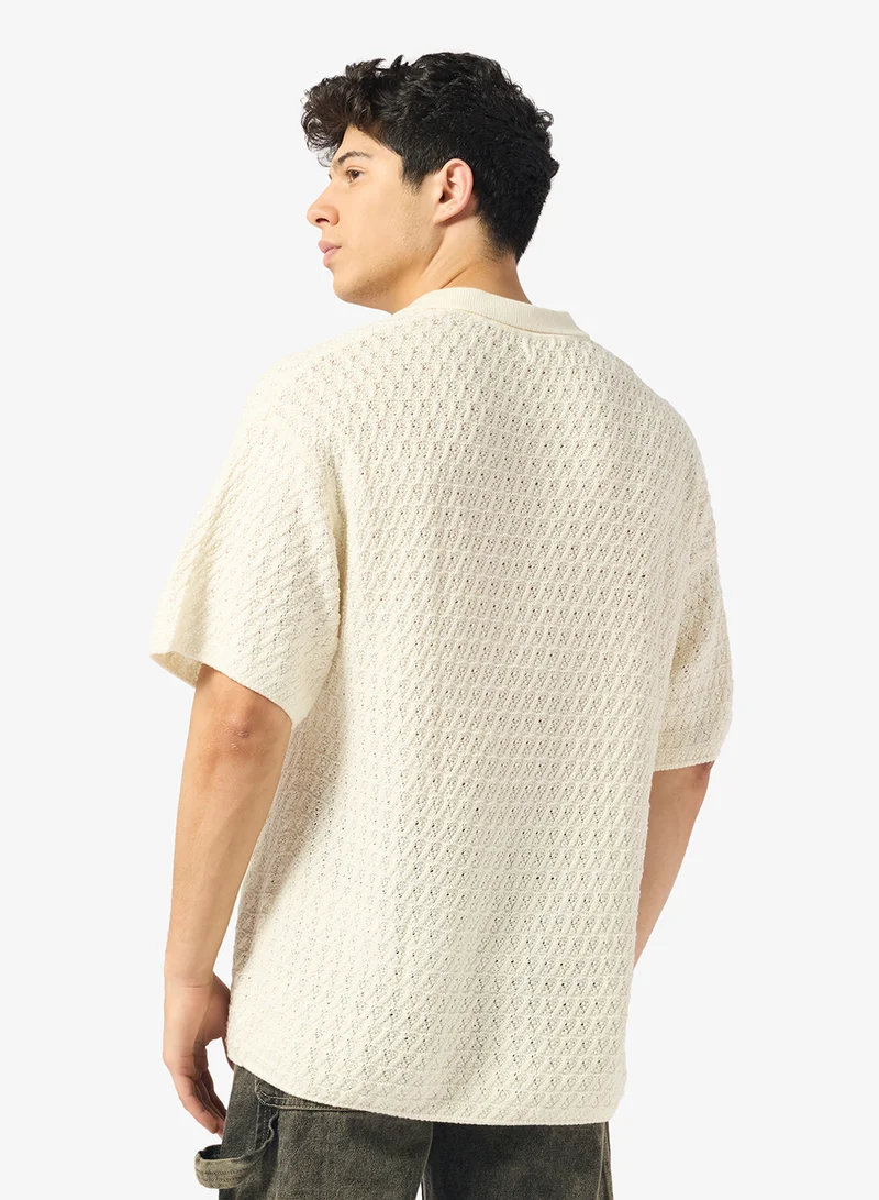 جاك اند جونز كنزة بولو بياقة مقسومة بقصة مريحة