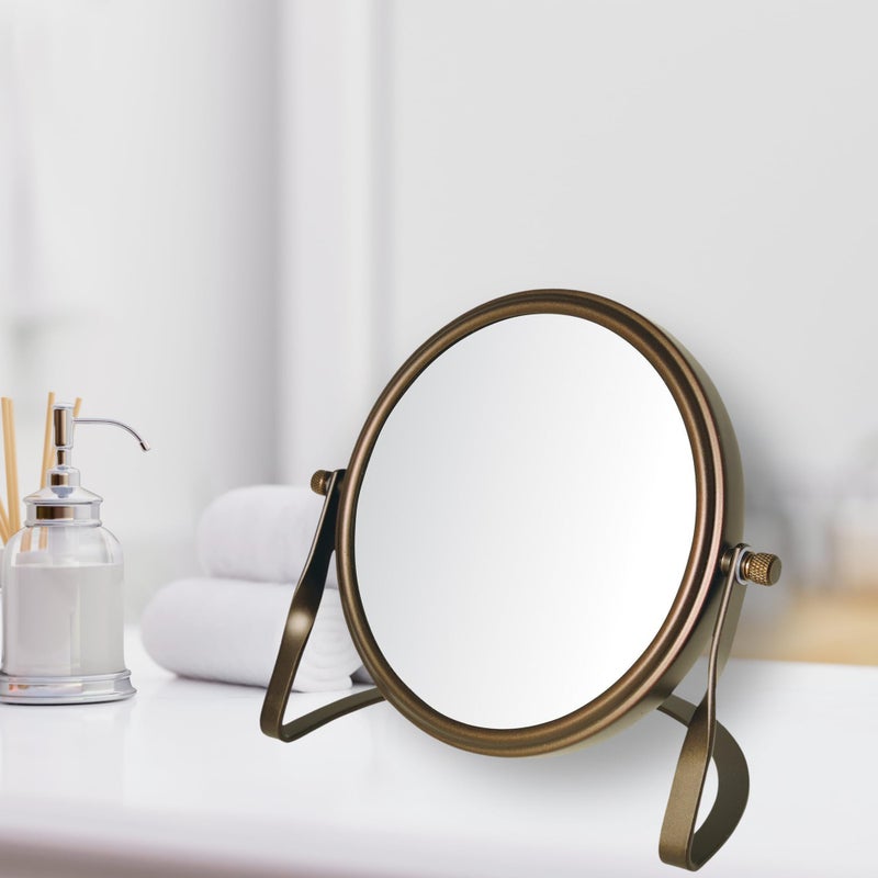 مودلز تشويس مرآة مكياج جيردون للطاولة من Model'S Choice بلمسة نهائية برونزية - مرآة بقطر 5.5 مع تكبير 5X-1X - موديل Mc113Bzp - Image 2