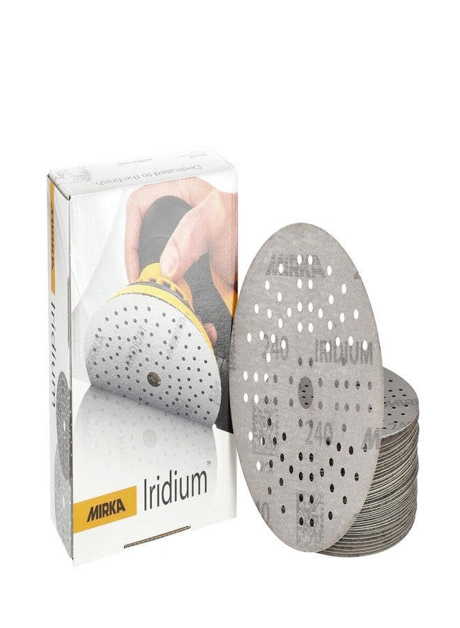Mirka Iridium 5-Inch Sandpaper, 240 Grit - 50-Pack Hook & Loop Discs for Automotive, Wood, Wall & Body Sanding - Premium Car Sanding Paper - Image 1