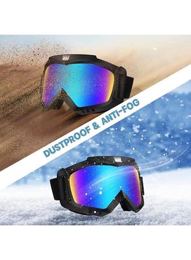 ChicAbode 2 Pack Motorcycle & ATV Goggles, Dirt Bike Riding Glasses, Windproof Protective Sports Goggles for Adults, Youth and Kids, Clear and Color Lenses - Image 4