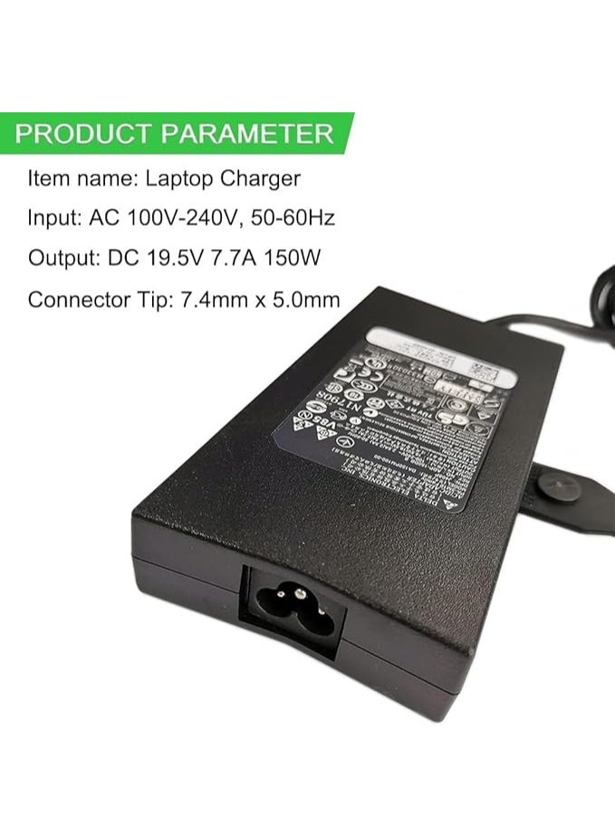 Terabyte 19.5V 7.7A 150W DA150PM100-00 Replacement Power Adapter Charger for Dell M14X M15X M17X ADP-150DB B ADP-150EB B PA-1151-06 ADP-150RB B (7.4 * 5.0mm) - Image 4