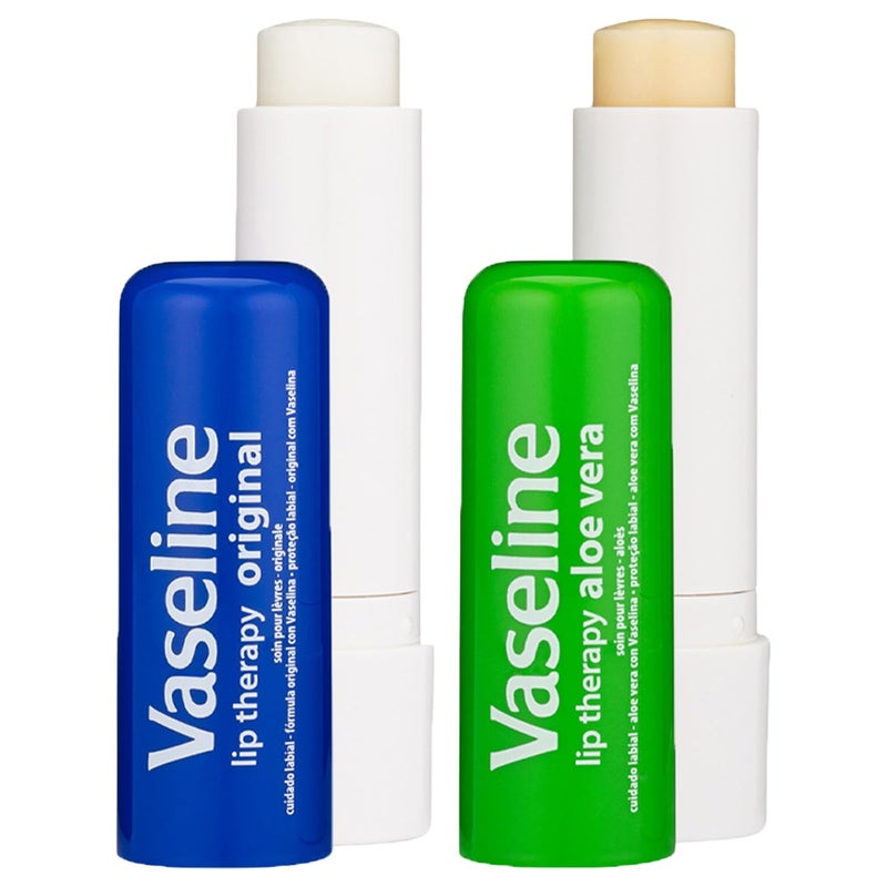 Vaseline Lip Therapy Variety 4-Pack â€“ Original + Aloe Vera Moisturizing Lip Balm with Vitamin E, 0.16 Oz Ea - Image 3