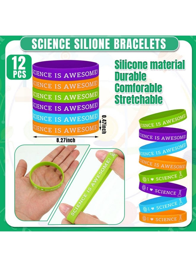 Sureio 86 Pcs Science Party Favors Include Science Party Drawstring Bags Silicone Bracelets Science Stickers Kawaii Pins For Science Birthday Party Decorations Kid Classroom Prizes - Image 4