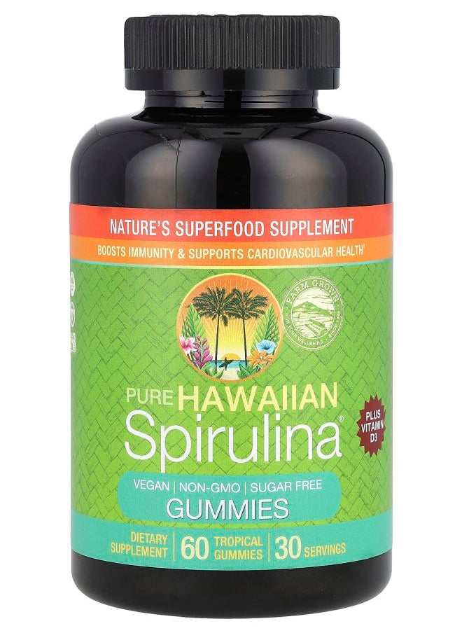 Nutrex Hawaii - Pure Hawaiian Spirulina Plus Vitamin D3 Gummies 60 Tropical Gummies - Image 1