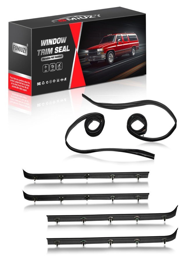WEILEITE Front Door Window Channel Felt Trim Seal Weather Stripping Kit Compatible with GMC C1500 C2500 C3500 K1500 K2500 K3500 Suburban Jimmy Chevy C10 C20 C30 K5 K10 K20 K30 Blazer Suburban Truck - Image 1