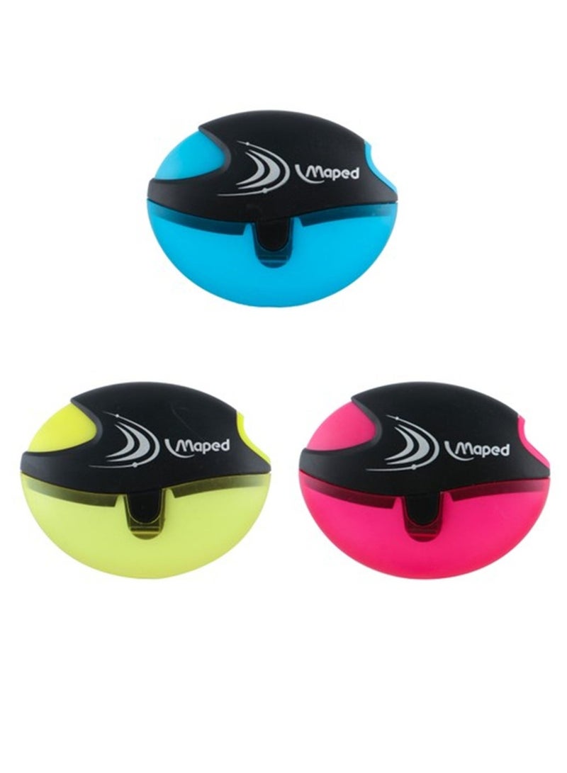 Maped 3-Piece Galactic Single Hole Sharpener Assorted Colours - Image 1