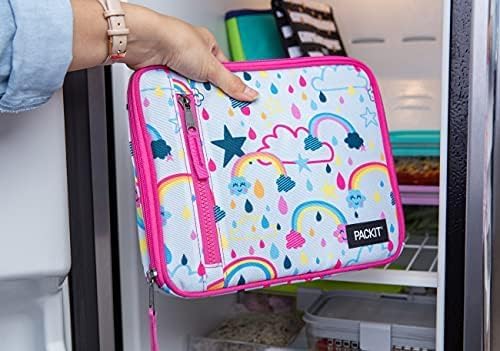PackIt Freezable Classic Lunch Box, Rainbow Sky, Built with EcoFreeze Technology, Collapsible, Reusable, Zip Closure With Zip Front Pocket and Buckle Handle, Perfect for School Lunches - Image 3