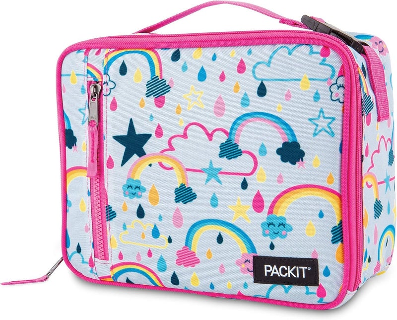 PackIt Freezable Classic Lunch Box, Rainbow Sky, Built with EcoFreeze Technology, Collapsible, Reusable, Zip Closure With Zip Front Pocket and Buckle Handle, Perfect for School Lunches - Image 1