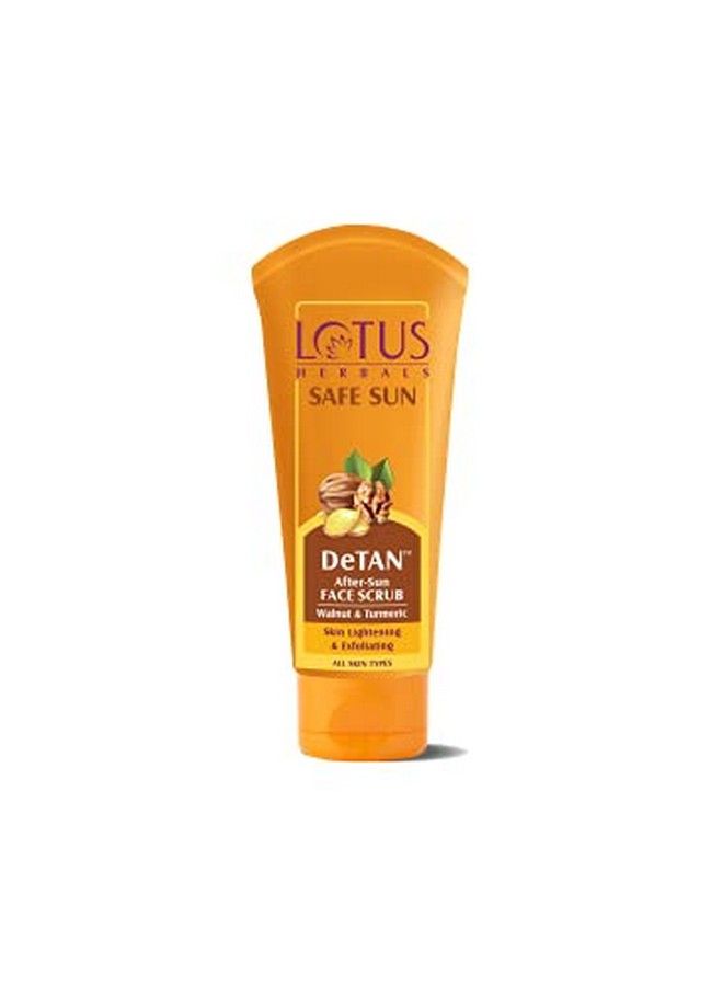 LOTUS HERBALS Safe Sun Detan Aftersun Face Scrub ; Walnut & Turmeric ; All Skin Types ; 100G  - Image 2