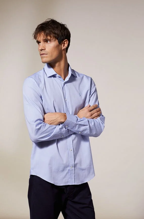 Vicomte A. Conrad Sky Blue Shirt Oxford 100% Cotton