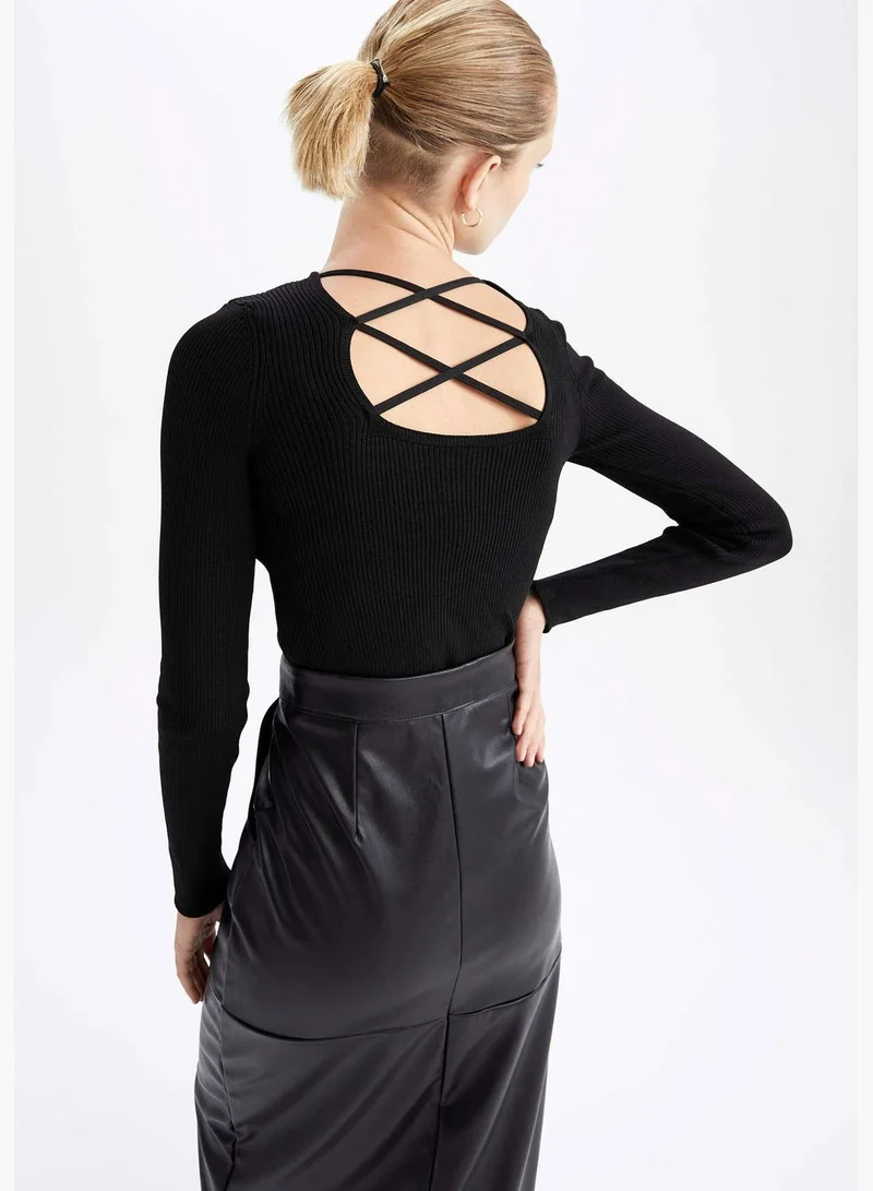 DeFacto Woman Crew Neck Long Sleeve Tricot Pullover