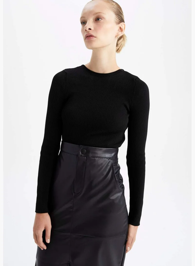 DeFacto Woman Crew Neck Long Sleeve Tricot Pullover