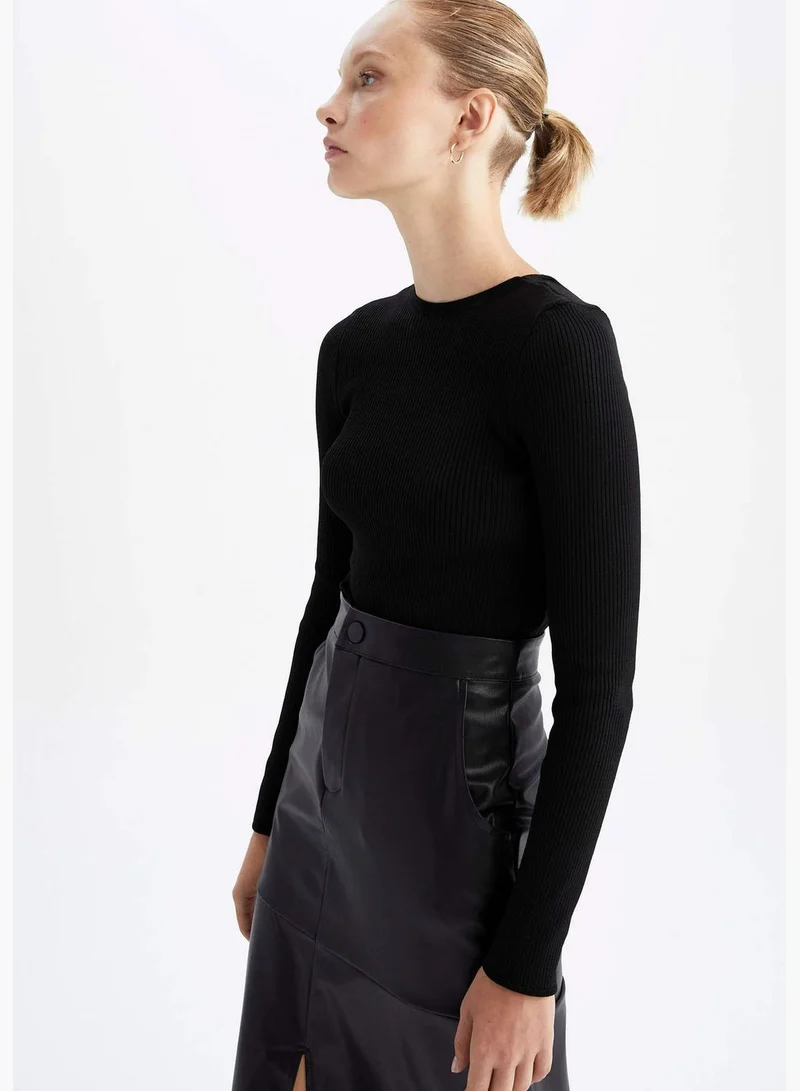 DeFacto Woman Crew Neck Long Sleeve Tricot Pullover