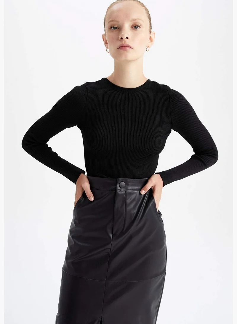 DeFacto Woman Crew Neck Long Sleeve Tricot Pullover