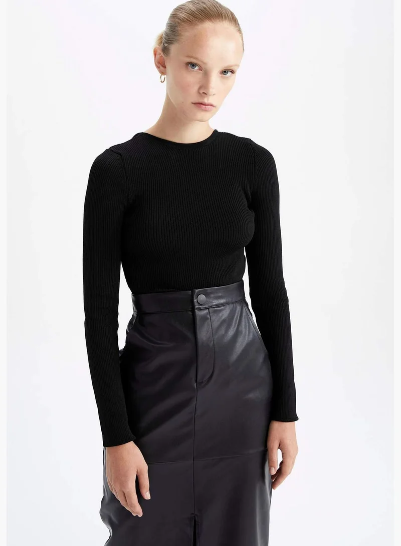 DeFacto Woman Crew Neck Long Sleeve Tricot Pullover