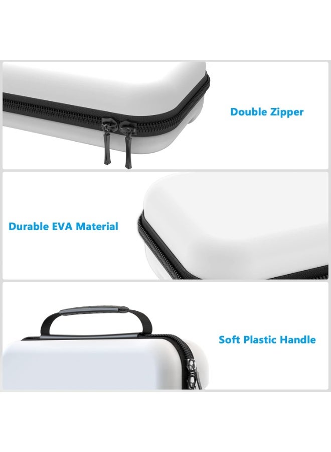 jaexest Hard Shell Carrying Case Compatible with Nintendo Switch & Switch OLED - Portable Travel Protective Storage Bag with 8 Game Card Slots & Mesh Pocket for Console Accessories, White - Image 3