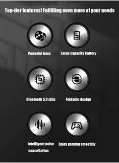 GELESE 2024 Foldable Wireless Bluetooth Headphones, Over-Ear Active Noise-Canceling Music and Gaming Headphones, Portable for Travel.  - Image 3