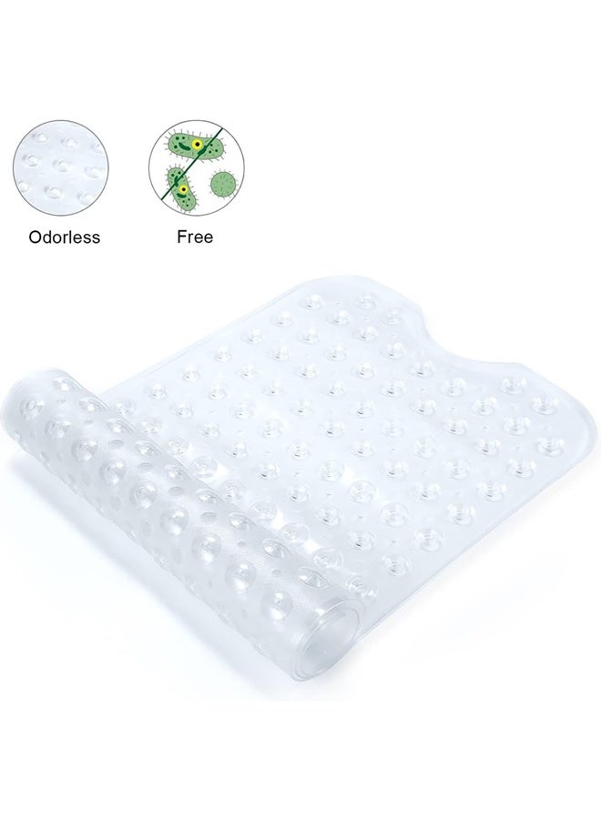 Bath Tub Shower Mat, Machine Washable Bathtub Floor Liner Mats, Suction Cups and Drain Holes to Keep Tubs Clean, Soft on Feet, Bathroom Essentials, 40x16 Inch, Clear - Image 3