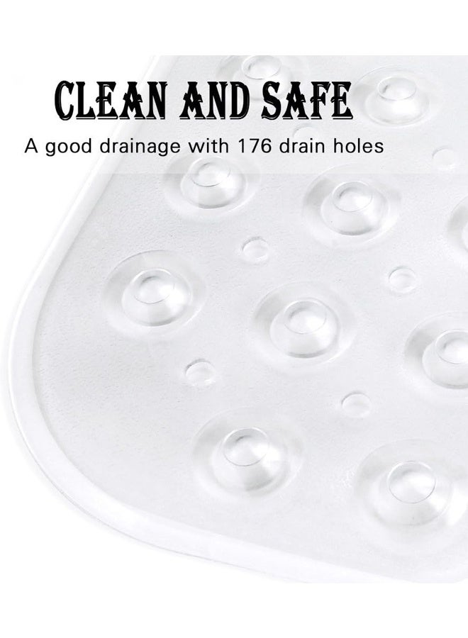 Bath Tub Shower Mat, Machine Washable Bathtub Floor Liner Mats, Suction Cups and Drain Holes to Keep Tubs Clean, Soft on Feet, Bathroom Essentials, 40x16 Inch, Clear - Image 5