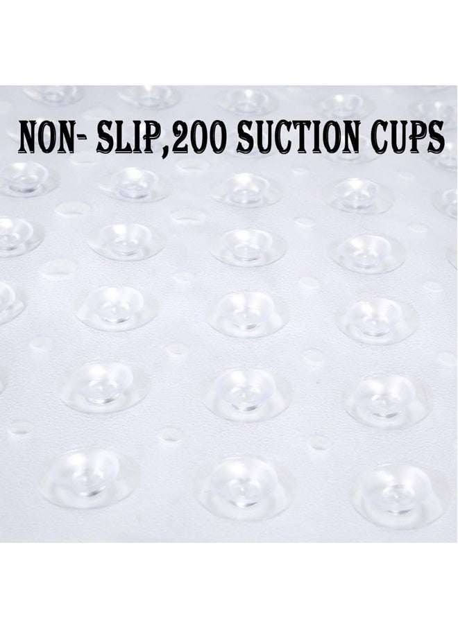 Bath Tub Shower Mat, Machine Washable Bathtub Floor Liner Mats, Suction Cups and Drain Holes to Keep Tubs Clean, Soft on Feet, Bathroom Essentials, 40x16 Inch, Clear - Image 4