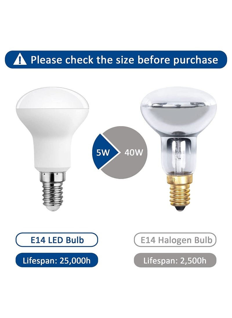 Excefore - E14 LED Spotlight Bulbs R50 5W Dimmable Warm White 2700K 500LM 120° Beam Angle Equivalent to E14 40W R50 AC 230V SES Screw Reflector Bulbs 4 Pcs Small Edison Screw (Warm White) - Image 1