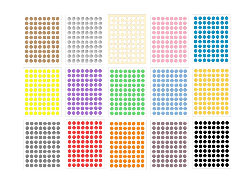 Blackdreams® 3600Pcs 12Mm (0.5 Inch) Dots Sticker Round Circle Blank Self Adhesive Labels for Office, Home, Kids Activity, Color Coding(15 Assorted Mix Multi Colored) - Image 1