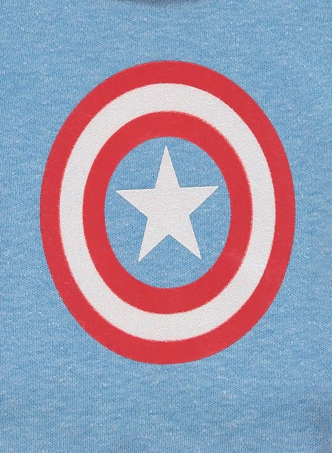 Captain America بدلة كابتن أمريكا للبنات بكم طويل مع تنورة ملحقة وعصابة رأس متطابقة - ملابس للبنات (أزرق/أحمر، 0-3 أشهر) - Image 4
