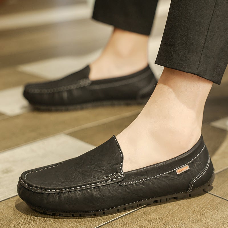 Doudou Shoes Men'S Shoes Genuine Leather New Four-Season Driving Casual Leather Shoes Cowhide Soft Sole Slip-On Lazy Driving Shoes - Image 3