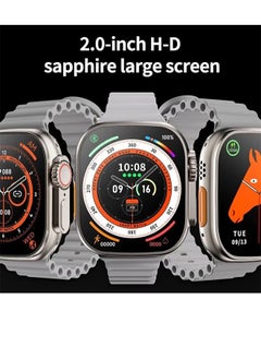 Ultra 2Pcs Smart Watch T800/ULTRA 2 Series 8 Health Fitness Tracker Sport Watch 49MM（Black/Silver gray）  - Image 4
