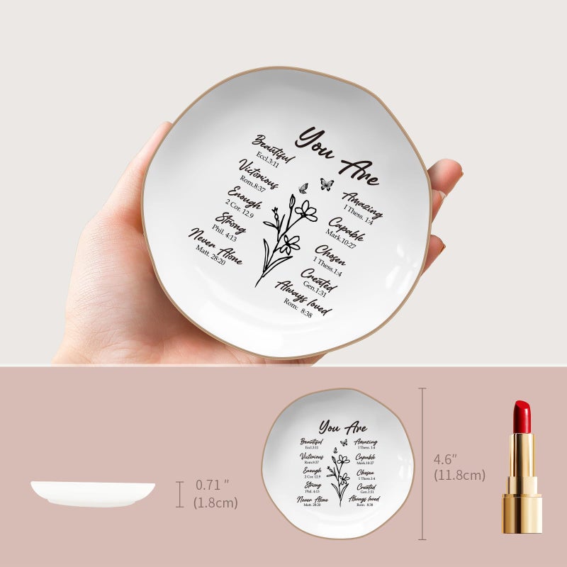 LITTLEBIGGER Christian Gifts for Wome â€“ Bible Verses Jewelry Tray, Spiritual and Religious Gifts for Women, Christian Gifts â€“ Personalized Jewelry Dish, Christmas Gift â€“ Religious Ring Dish - Image 3