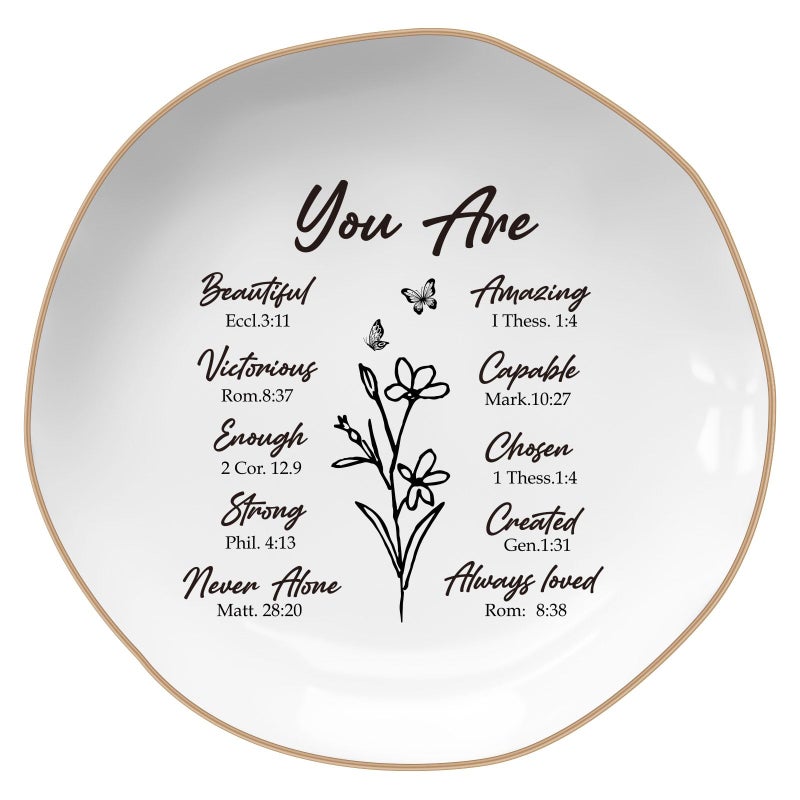 LITTLEBIGGER Christian Gifts for Wome â€“ Bible Verses Jewelry Tray, Spiritual and Religious Gifts for Women, Christian Gifts â€“ Personalized Jewelry Dish, Christmas Gift â€“ Religious Ring Dish - Image 1