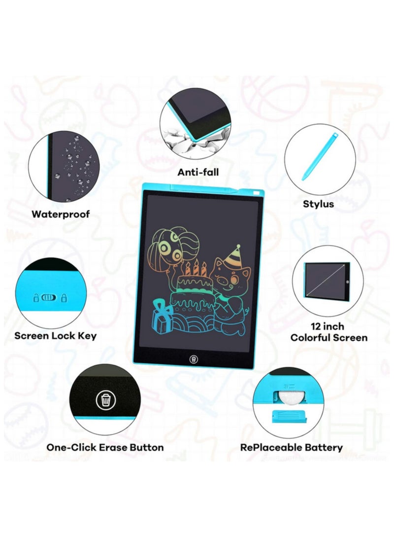 12 Inch LCD Writing Tablet for Kids, Colorful Drawing Board for Children, Erasable and Reusable Electronic Drawing Board, LCD Drawing Tablet for تابلت كتابة إل سي دي مقاس 12 بوصة للأطفال، لوحة رسم ملونة للأطفال، لوحة رسم إلكترونية قابلة للمسح وإعادة الاستخدام، تابلت رسم إل سي دي للأطفال الصغار - Image 4