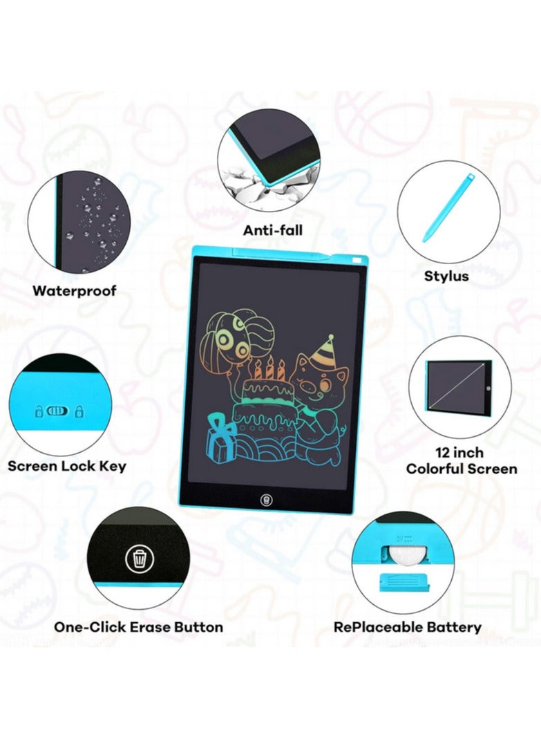 12 Inch LCD Writing Tablet for Kids, Colorful Drawing Board for Children, Erasable and Reusable Electronic Drawing Board, LCD Drawing Tablet for تابلت كتابة إل سي دي مقاس 12 بوصة للأطفال، لوحة رسم ملونة للأطفال، لوحة رسم إلكترونية قابلة للمسح وإعادة الاستخدام، تابلت رسم إل سي دي للأطفال الصغار - Image 5