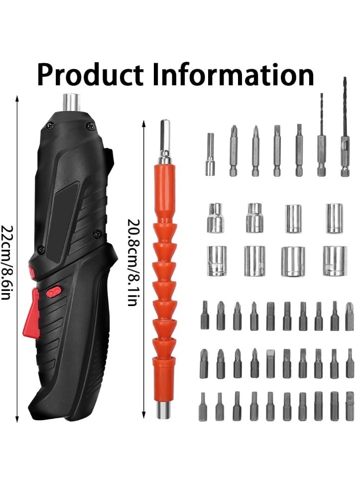سناب مجموعة مفكات براغي كهربائية 47 قطعة 1 لقمة مفك كهربائي، مفك براغي كهربائي مطور (اسود) - Image 5