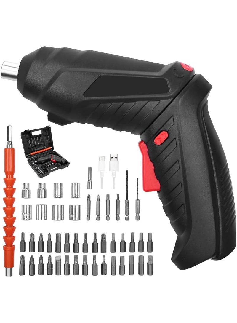 سناب مجموعة مفكات براغي كهربائية 47 قطعة 1 لقمة مفك كهربائي، مفك براغي كهربائي مطور (اسود) - Image 1