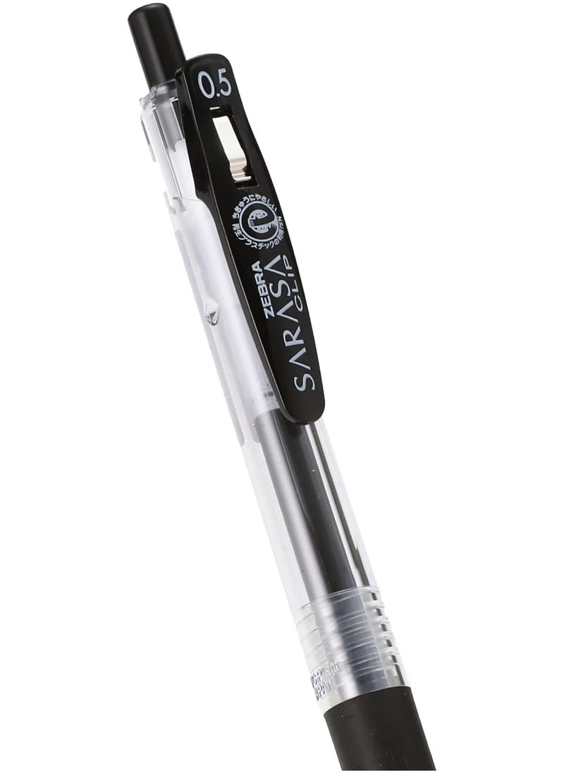 ZEBRA Sarasa Clip Black Gel Pen 0.5mm Smooth Writing - Pack of 10  - Image 3