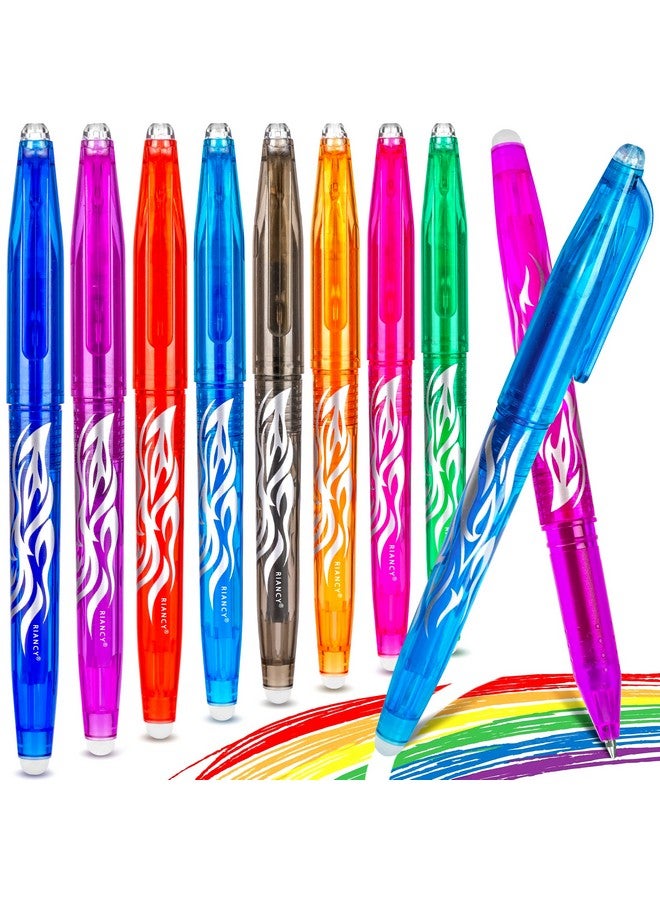 RIANCY Erasable Pens Erasable Multicolored Gel Ink Rolling Ball Extra Fine Point Smooth Writing 0.5Mm Pens With Eraser For Students Classroom Teacher Office Stationary School Supplies Gifts(8Colors) - Image 1
