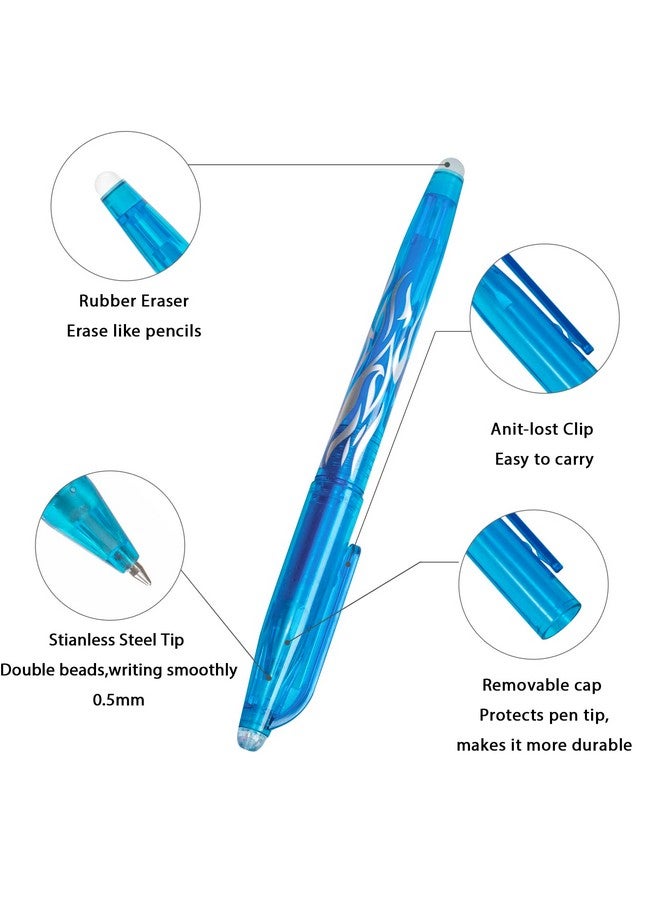 RIANCY Erasable Pens Erasable Multicolored Gel Ink Rolling Ball Extra Fine Point Smooth Writing 0.5Mm Pens With Eraser For Students Classroom Teacher Office Stationary School Supplies Gifts(8Colors) - Image 2