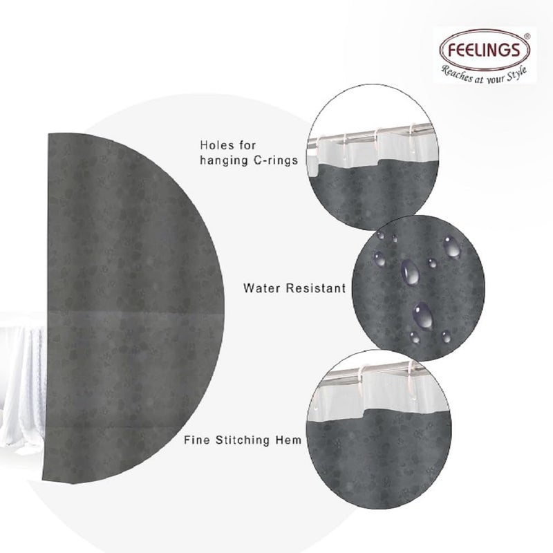 Feelings Shower Curtains (Grey, 3D,180X180) - Image 3