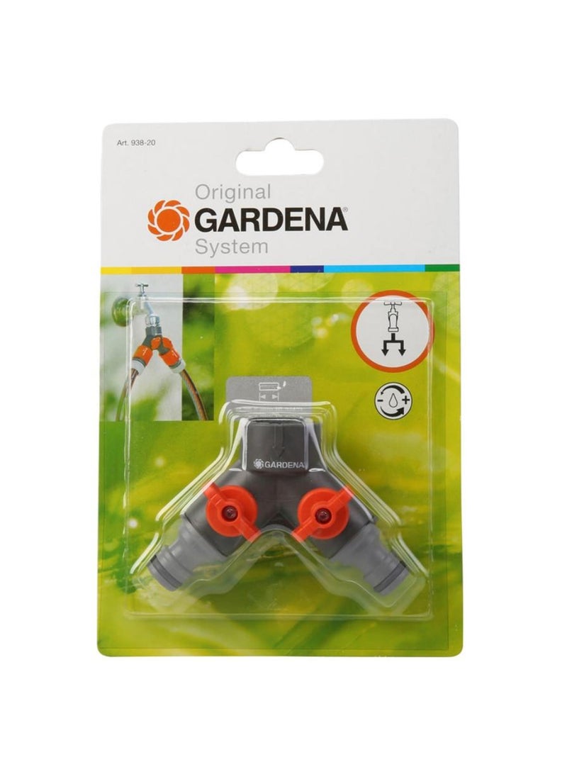 GARDENA Twin Y Connector 86.4 Cm Gray Orange