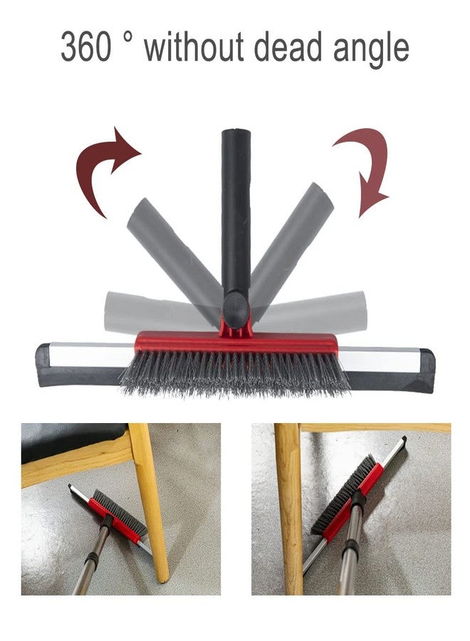 MuLing Floor Squeegee Scrubber Shower Squeegee with Grout Brush.14 Squeegee Broom and 55" Stainless Steel Handle for Floor,Glass,Garage,Window,Shower Floor,Bathroom,Kitchen, Wall,Tile (RED) - Image 3