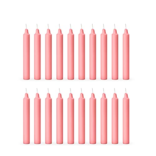 Aura Decor Unscented Pure Wax Stick Candle Pack of 20 (Pink) - Image 1
