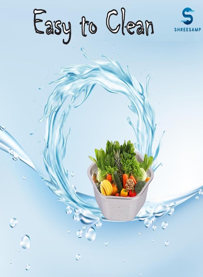 SHREESAMP Hexagon Shape Kitchen Strainer Washing Stainless Steel Colander Basin Cereal Bowl Vegetables Drain Basket Household Mesh Metal Sink Storage - Image 4