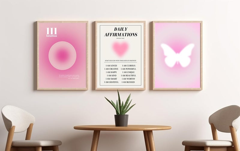 Gamya Wood Daily Affirmations Big Aesthetic Framed Motivational Posters For Living Room, Bedroom Office Wall Decor/Girls Room Decor (14X18 Inches) Set Of 3 (Affirmation 2) - Image 3
